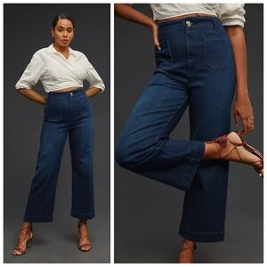 Pilcro Dark Blue Flare & Wide Leg Jeans